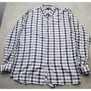 Paul Fredrick Casual Shirt Mens XXLT Multi Plaid Long Sleeve Collared Button Up